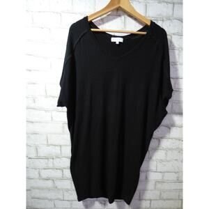 Michael Stars Black Short Sleeve Dolman V-Neck Sweater Tunic S NEW